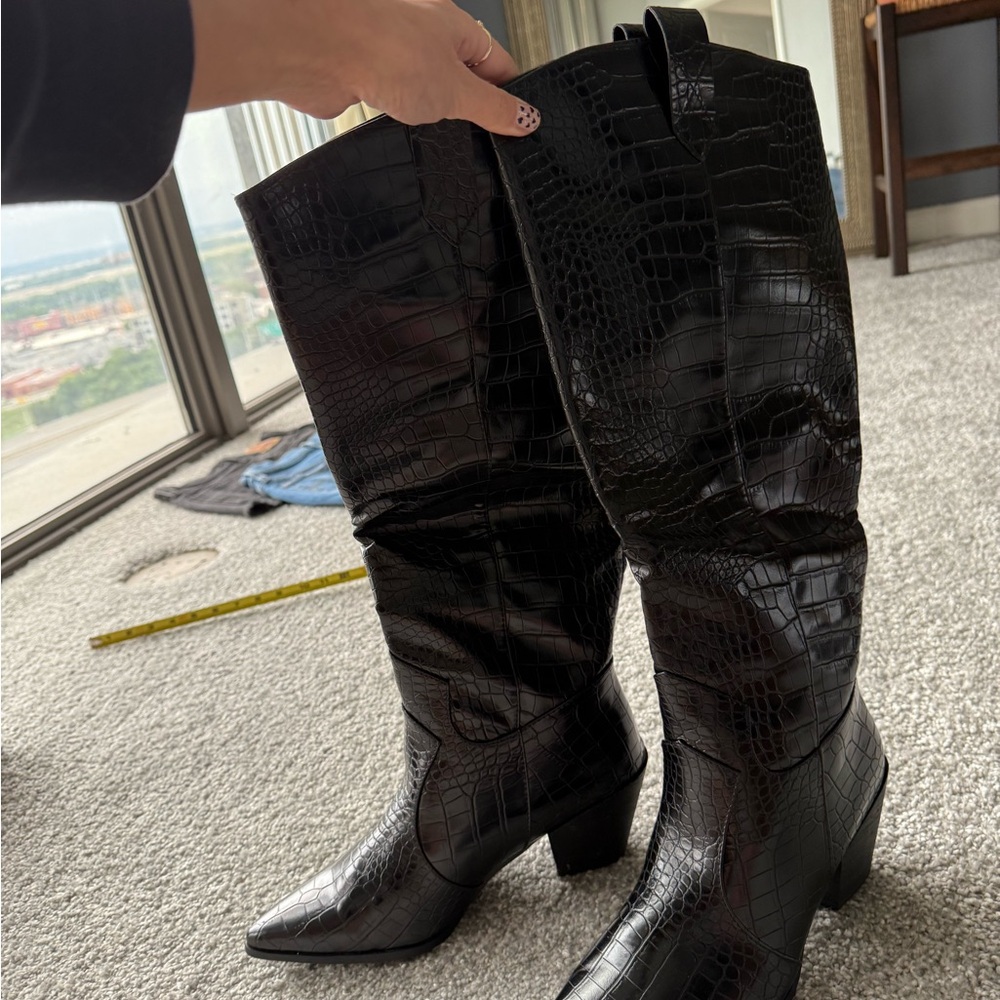 Princess Polly Riley Black cowboy boots
